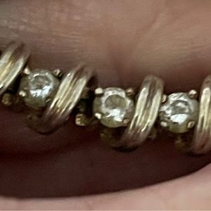 Vintage sterling silver bracelet with rhinestones.